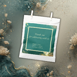 Sacolinha Casamento de joias de ouro verde-esmeralda