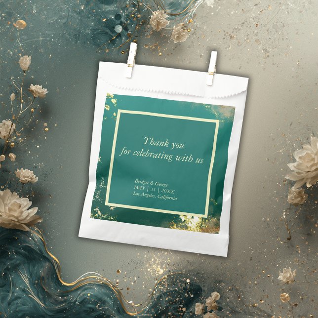 Sacolinha Casamento de joias de ouro verde-esmeralda (Criador carregado)