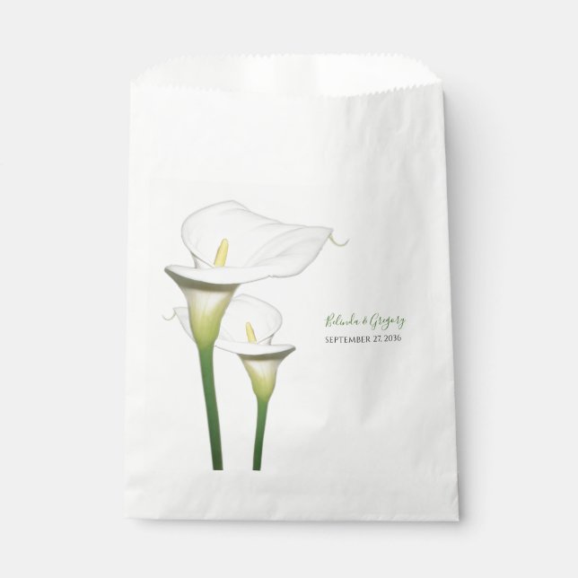 Sacolinha Casamento de Lírios de Calla Branca Elegante (Frente)