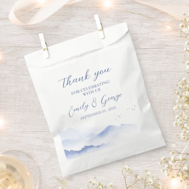 Sacolinha Casamento de montanhas e aves azuis (Cortado)