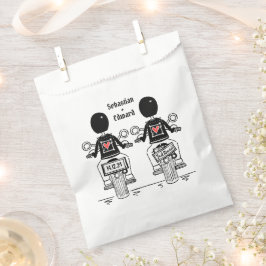 Sacolinha Casamento de motocicleta personalizado de dois gru