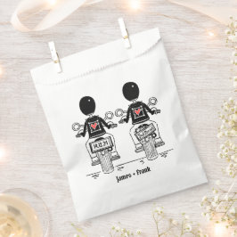 Sacolinha Casamento de motocicleta personalizado de dois gru