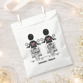Sacolinha Casamento de motocicleta personalizado de dois gru