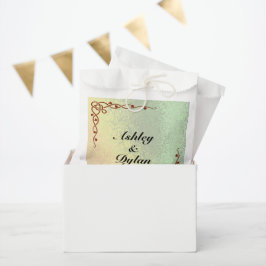 Sacolinha Casamento de Nomes Personalizados Amarelos Verdes