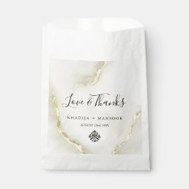 Sacolinha Casamento de Obrigados e amores da textura dourada