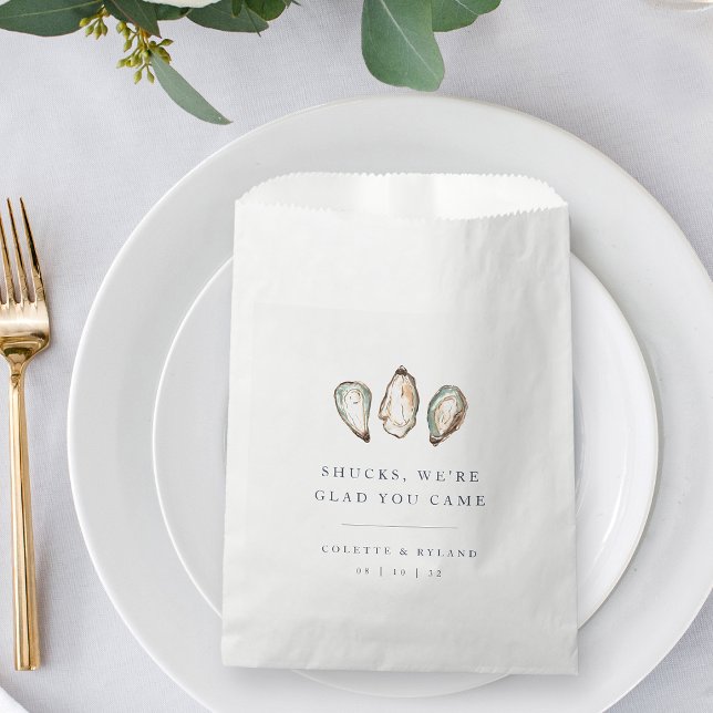 Sacolinha Casamento de Ostras de Aquarela Costeira (Criador carregado)