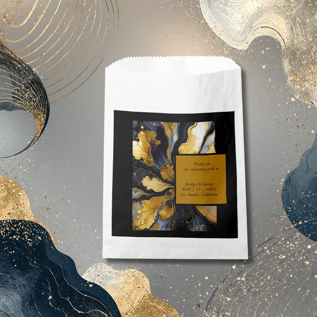 Sacolinha casamento de ouro negro de tendências (Criador carregado)