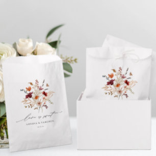 Sacolinha Casamento de Outono Vintage com Flores Silvestres