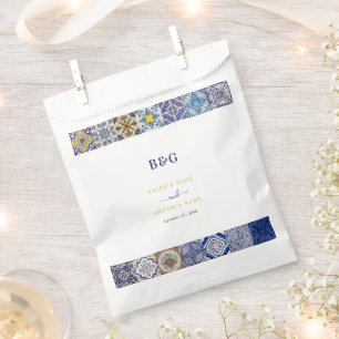 Sacolinha Casamento de Padrão de Azulejos Portugueses do Med