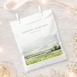 Sacolinha Casamento de Paisagem de Vinha com Aquarela Modern
