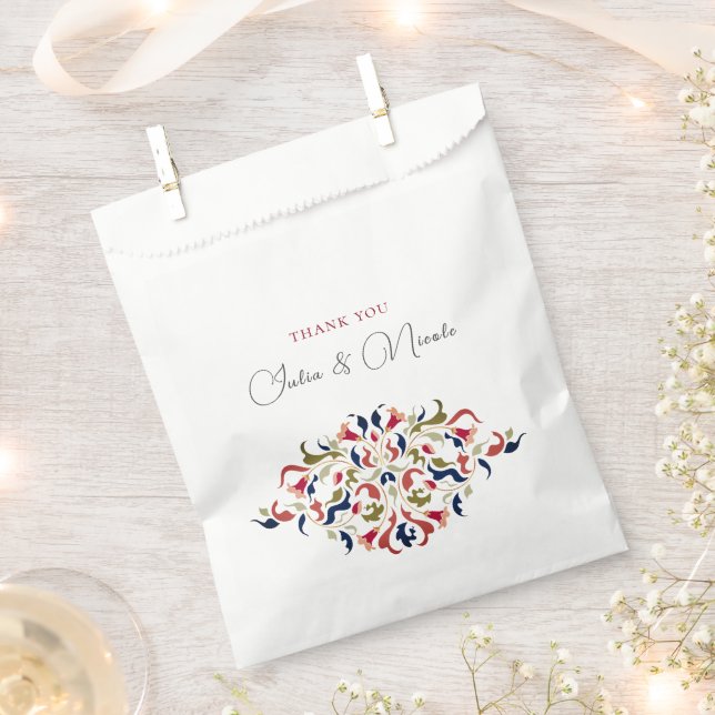 Sacolinha Casamento De Paisley De Paisley Artístico De Luxo (Cortado)