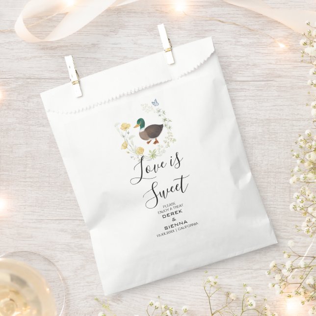 Sacolinha Casamento de Pato-real com Flor Silvestre (Cortado)