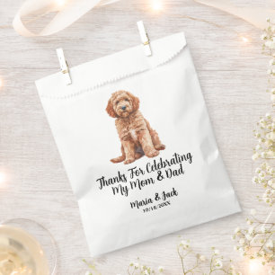 Sacolinha Casamento de Pet Colorido de Cheio de Goldendoodle
