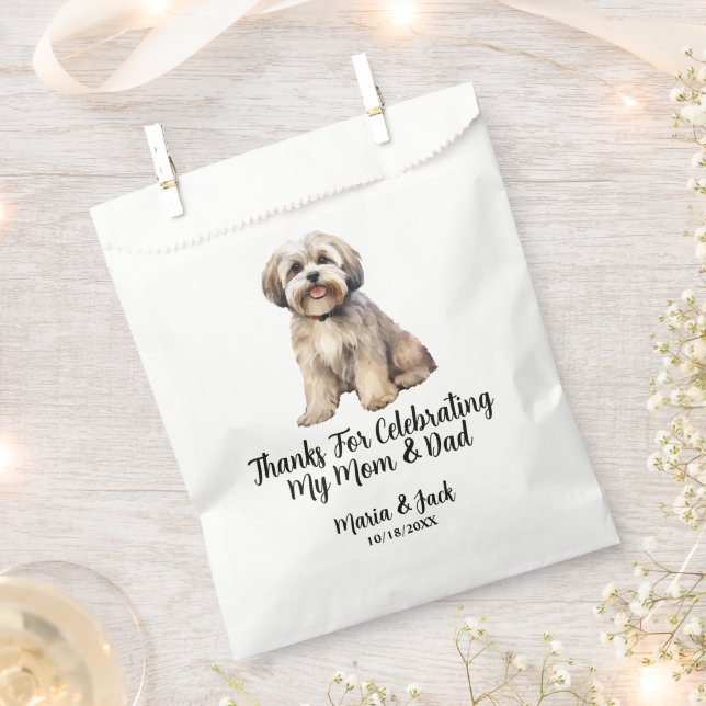 Sacolinha Casamento de Pet Lhasa Apso em Cores (Cortado)