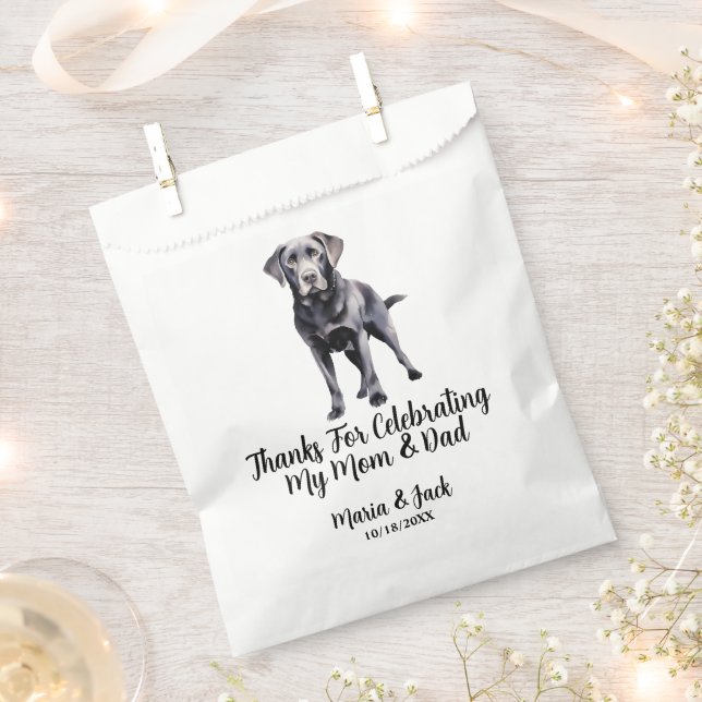 Sacolinha Casamento de Pet Personalizado do Black Lab (Cortado)