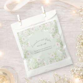 Sacolinha Casamento de Rosa Branca Verde Sálvia