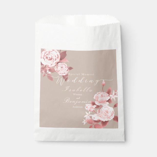 Sacolinha Casamento de Rosa Chic Elegante (Frente)