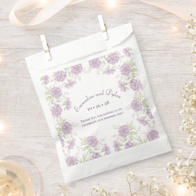 Sacolinha Casamento de Rosa Roxa Lavanda (Cortado)