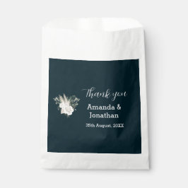 Sacolinha Casamento de Rosas Brancas Azuis e Marinhos Elegan