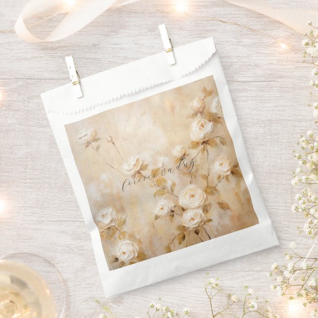 Sacolinha Casamento de Rosas Brancas Românticas (Cortado)