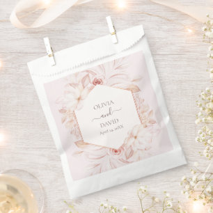 Sacolinha Casamento de Rosas Cor-de-Rosa Pálido Boho