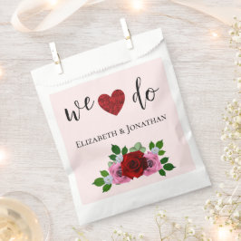 Sacolinha Casamento de Rosas Vermelhas e Rosa
