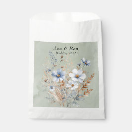Sacolinha Casamento de Sage Green Dusty Blue Wildflower