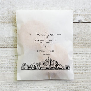 Sacolinha Casamento de San Jose Skyline Obrigado Bolsas Favo