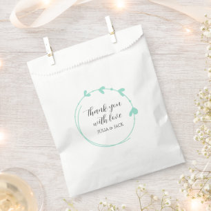 Sacolinha Casamento de Seafoam Simple Heart Wreath