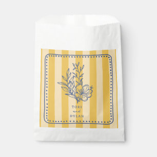 Sacolinha Casamento de Stripe Amarela com Buquê Floral