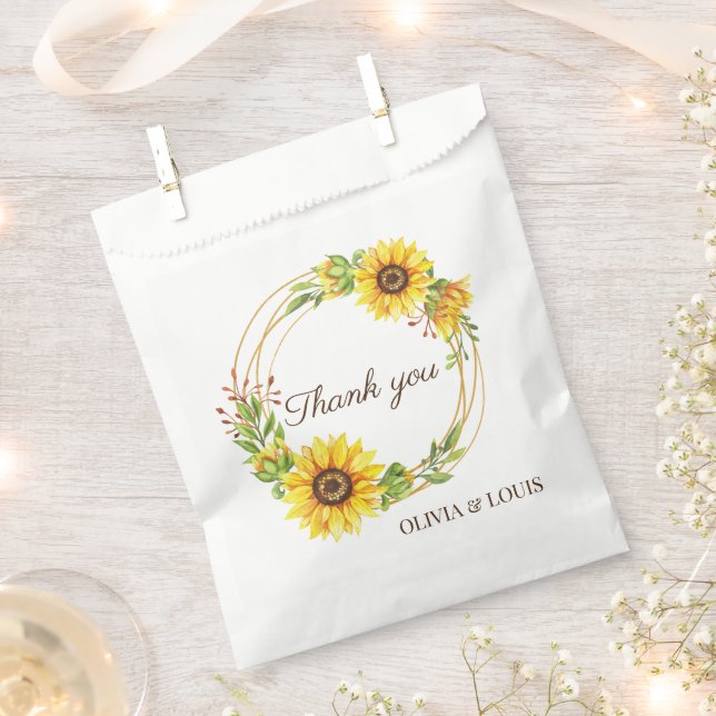 Sacolinha Casamento de Sunflower Boho (Cortado)