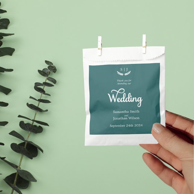 Sacolinha Casamento de Toneladas de Jewel Verde Monograma El (Criador carregado)