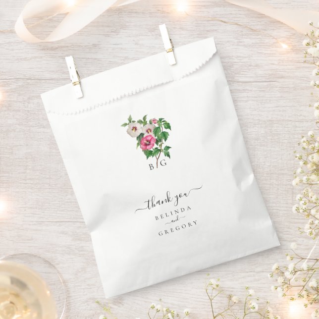 Sacolinha Casamento de Verão de Hibiscus Tropical Watercolor (Cortado)