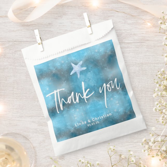 Sacolinha Casamento de Verão no Mar Azul Profundo (Cortado)