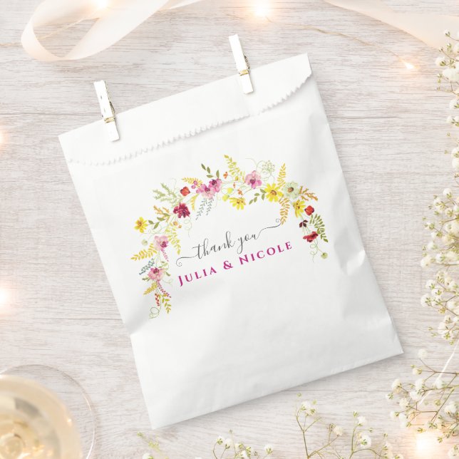 Sacolinha Casamento de Wreath com Orquídeas Selvagens Rosa P (Cortado)