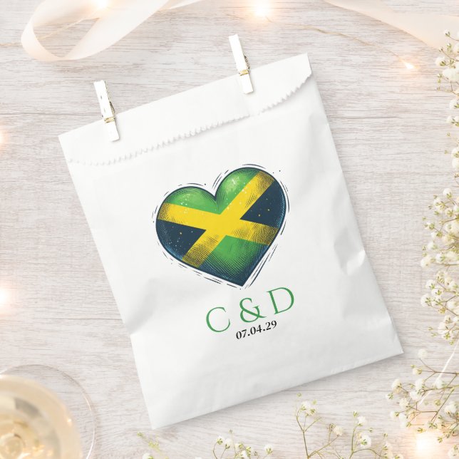 Sacolinha Casamento do Coração do Casal Jamaica (Cortado)