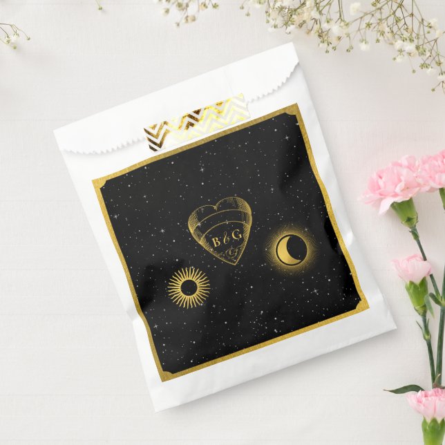 Sacolinha Casamento Dourado das Estrelas Celestiais Crescent (Selado)