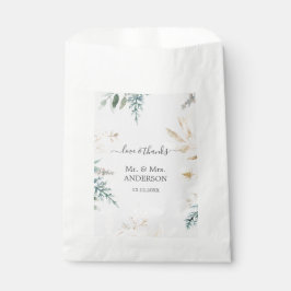 Sacolinha Casamento Dourado de Aquarela Verde