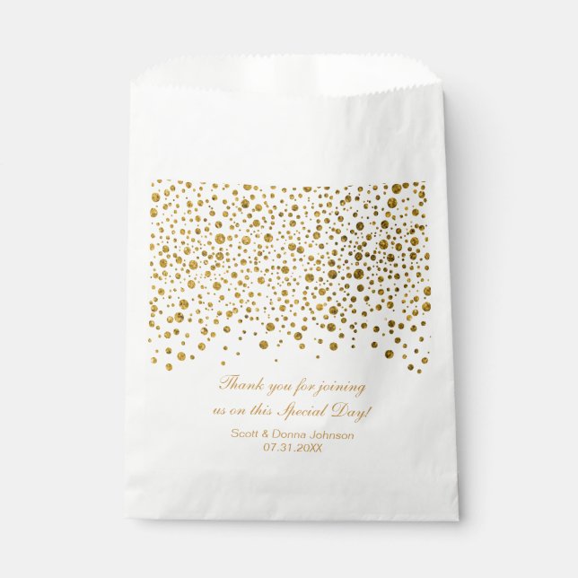 Sacolinha *Casamento Dourado de Confetti | Personalizar (Frente)