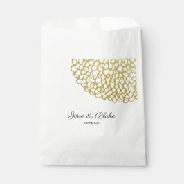 Sacolinha Casamento Dourado de Padrões Petais desenhados à m