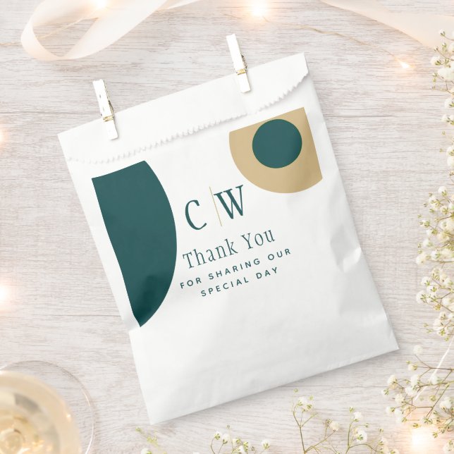 Sacolinha Casamento Dourado de Peacock Green Obrigado, Gift  (Cortado)