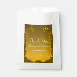 Sacolinha Casamento Dourado Elegante Obrigado