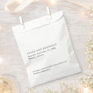 Sacolinha Casamento Elegante Clássico Branco e Negro Simples