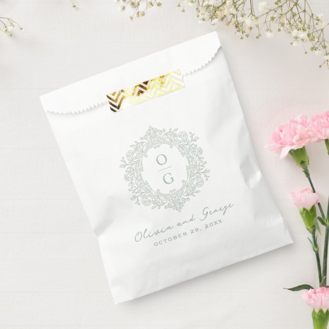 Sacolinha Casamento Elegante com Verde Sage Tradicional (Selado)