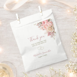 Sacolinha Casamento Elegante de Rosa e Rosa de Marfim