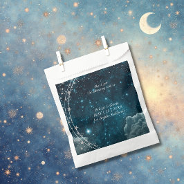 Sacolinha casamento elegante do céu da galáxia azul