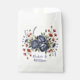 Sacolinha Casamento Elegante Marinho e Terracotta Florals