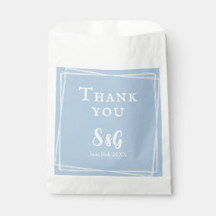 Sacolinha Casamento Elegante Personalizado Script Azul Claro