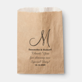 Sacolinha Casamento Elegante Simples Obrigado Monograma