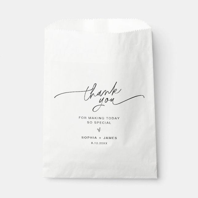 Sacolinha Casamento EVERLEIGH Obrigado A Favorecer Bolsas (Frente)